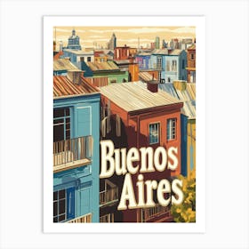 Aihrgdesign A Classic 1960s Travel Poster For Buenos Aires 3 Art Print