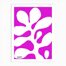 Funky White Flower Art Print