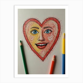 Heart Shaped Face Art Print