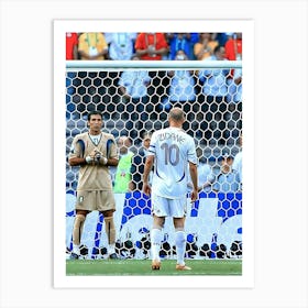 Soccer Player And Goalkeeper Art Print