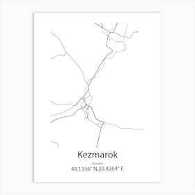 Kezmarok,Slovakia Minimalist Map Art Print