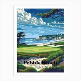 Pebble Beach Golf Links California Art Illustration Art Print