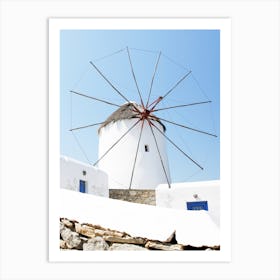 Mykonos Windmill Art Print