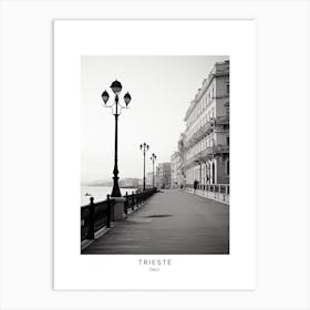 Poster Of Trieste, Italy, Black And White Analogue Photography 4 Art Print