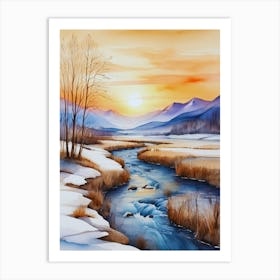 Winter Landscape Painting 13 Art Print