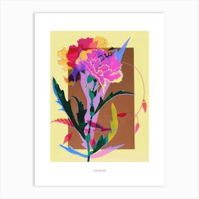 Carnation7 Neon Flower Collage Poster Art Print