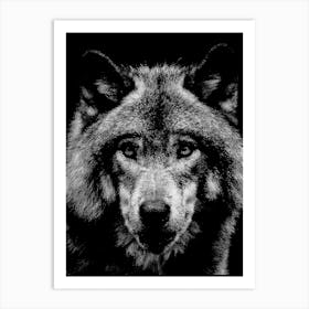 Wolf Line Art Art Print