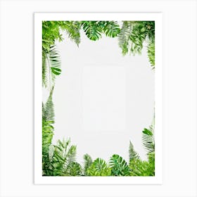 Nature Fern Square Hipster Blank Floral Blue Exotic Pastel Modern Fashion Plant Style T (5) Art Print