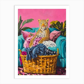 Leopard In A Basket Art Print