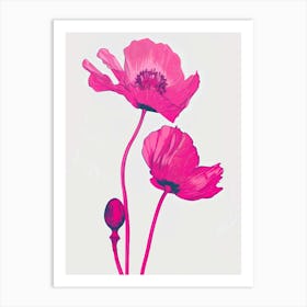 Hot Pink Poppy 2 Art Print