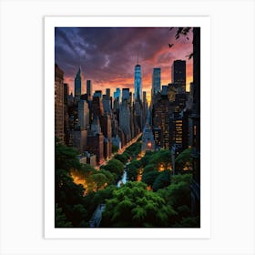 Endless Motion in Manhattan Streets Art Print