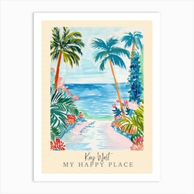 My Happy Place Key West 3 Travel Poster Art Print