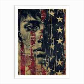 American Flag Patriotic 4th July Wall Art: Punk Aesthetic 1 Art Print