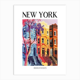 Brooklyn Heights New York Colourful Silkscreen Illustration 2 Poster Art Print