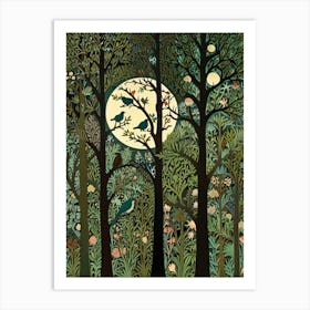 William Morris Moonlight In The Forest 78 Art Print