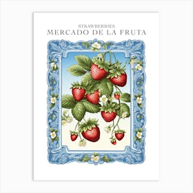 Mercado De La Fruta Strawberries Illustration 3 Poster Art Print