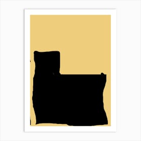 Black And Yellow Silhouette Art Print