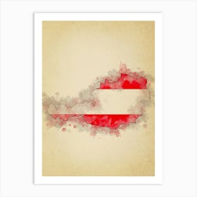 Austria Flag Vintage Art Print