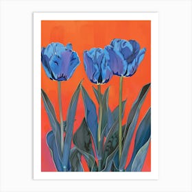 Blue Tulips 2 Art Print