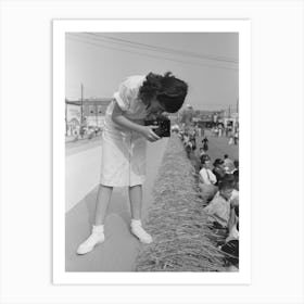 Girl Taking Picture Of Crowd, National Rice Festival, Crowley, Louisiana By Russell Lee Art Print