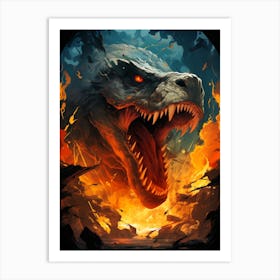 Dragons And Fire Art Print