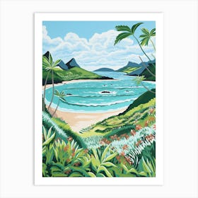 Anse De Grande, Salin, St Barts, Matisse And Rousseau Style 4 Art Print