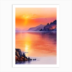 Lake Baikal Watercolour 3 Art Print