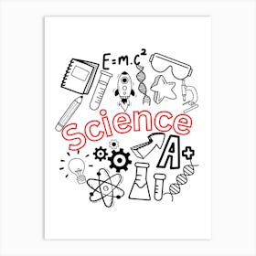 Science Icons Art Print