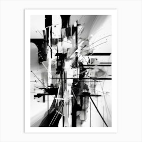 Curiosity Abstract Black And White 1 Art Print