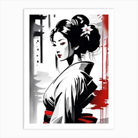 Traditional Japanese Art Style Geisha Girl 8 Art Print