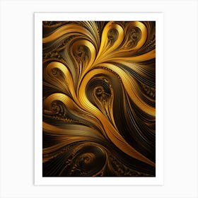 Abstract Gold Swirls Art Print