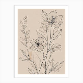 Floral Line Art Print (8) Art Print