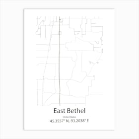 East Bethel,United States Minimalist Map 1 Art Print