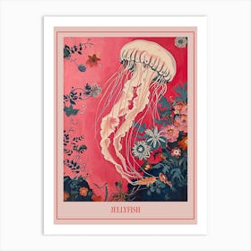 Floral Animal Painting Jellyfish 2 Poster Art Print