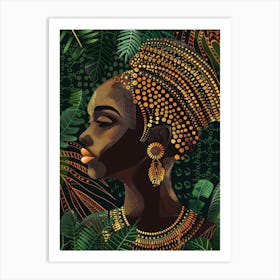 African Woman In The Jungle 2 Art Print