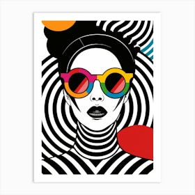 Rainbow Woman With Sunglasses Art Print