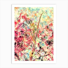 Impressionist Barbary Nut Botanical Painting in Blush Pink and Gold Art Print