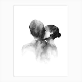 Kissing Couple Art Print