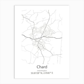 Chard,United Kingdom Minimalist Map Art Print