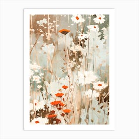 Wildflowers Abstract, Floral Art 3 Art Print