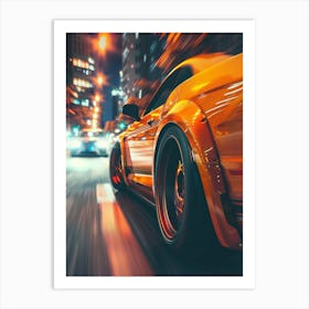 Ford Mustang At Night Art Print