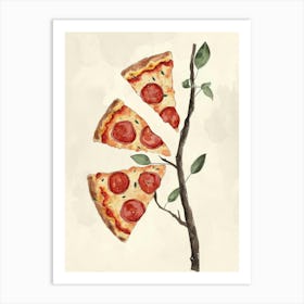 Pizza On A Branch 2 Art Print