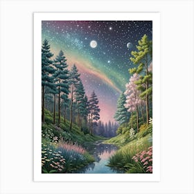 Night Rainbow Art Print