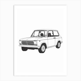 Mini Cooper Line Drawing 8 Art Print