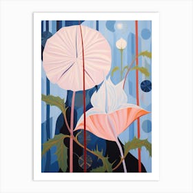 Moonflower 2 Hilma Af Klint Inspired Pastel Flower Painting Art Print