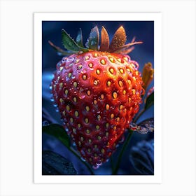 Strawberry With Water Droplets 3 Art Print