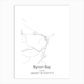 Byron Bay,Australia Minimalist Map Art Print