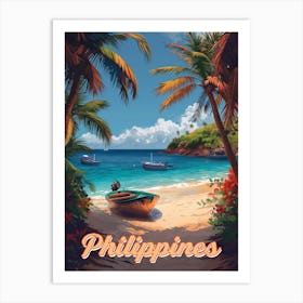 Travel Poster Of The Beach Philippines Art Print