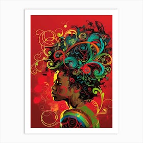 Afro Girl Canvas Print Art Print