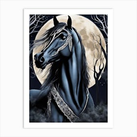 Black Horse Art Print